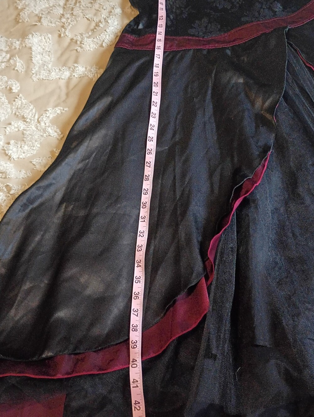 Vintage Lip Service Helena Gothic Goth Black and Burgundy Dress L - Picture 8 of 15